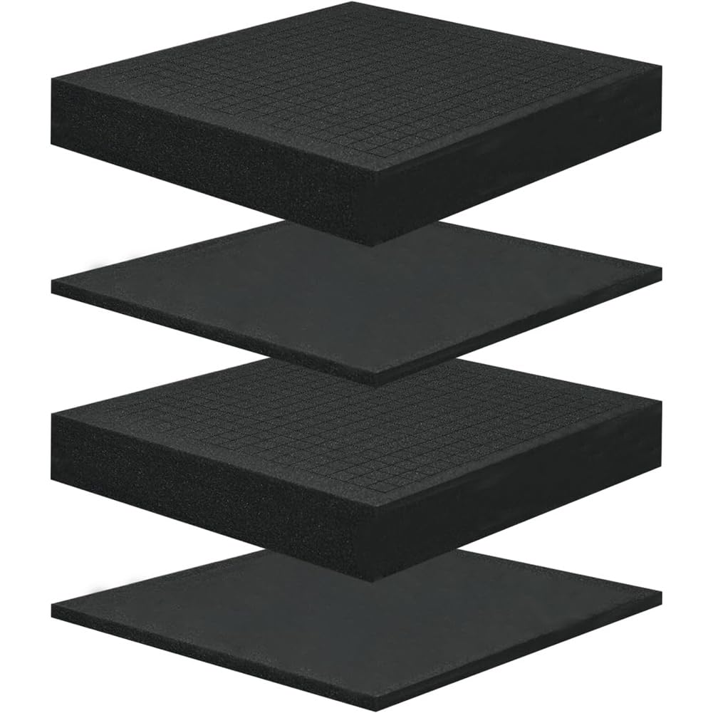 UDSKNV[KSL Pick and Pluck Foam 12 X 12 Inch(4 Pcs), Case Polyurethane Foam Sheets for Toolbox, Storage Drawer, Game Box, Craft