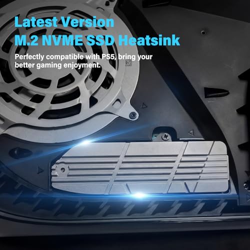 Image of ELUTENG M.2 Heatsink for PS5 NVMe SSD Aluminum Heatsink with 4 Thermal Pads for Playstation 5 and PC Internal M.2 Gen4 NVME PCIE 4.0 SSD Cooling Mounting Post Kit Expansion Slot