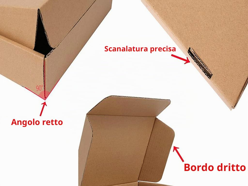Scatole di spedizione in cartone ondulato, 250 x 200 x 70 mm grandi scatole postali per la spedizione, scatole di imballaggio marrone per affari, stoccaggio o regalo (10 pezzi)