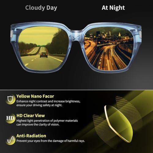 Image of HAOLOTA Night Vision Driving Glasses Fit Over Glasses