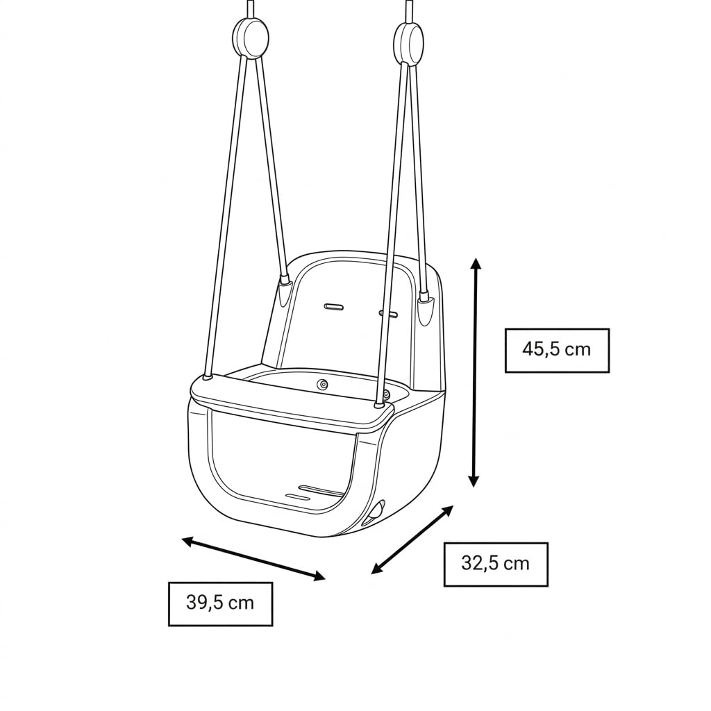 TRIBECCO Balançoire 3 en 1 pour enfant avec ceinture de sécurité – Balançoire de jardin – Siège à bascule pour intérieur et extérieur en polyéthylène haute densité résistant aux intempéries – Enfants