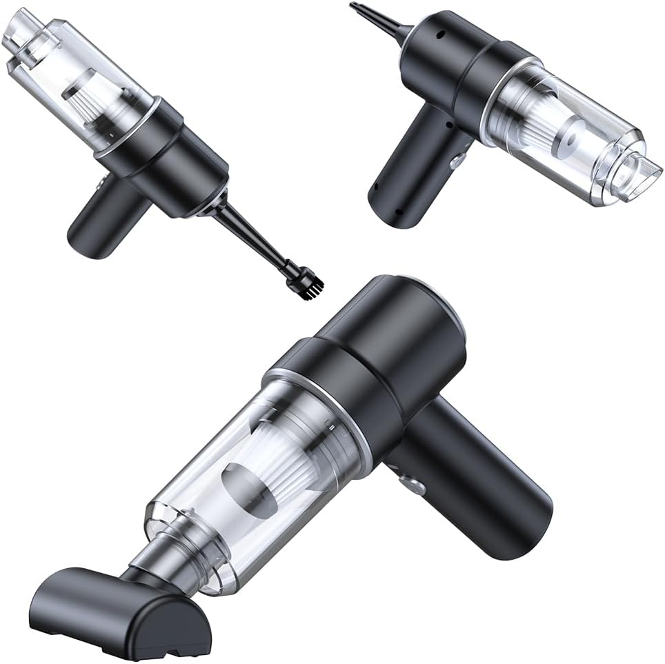 Portable Handheld 3 in 1 Multi-Functions Vacuum Cleaner Power 50W 6500PA Blowing,Suction and Inflating,Rechargeable and Cordless, Low Noise Long time Working.Dual Colors(Black and Silver)