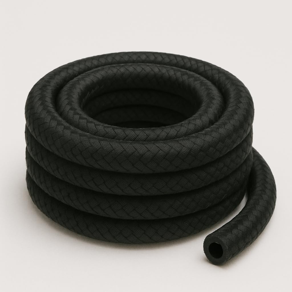 Tuyau Carburant NBR Avec Tresse Textile DIN 73379-B - Diamètre Intérieur 5,0 Mm - Vendu Au Mètre - Pour Essence, Diesel, Eau