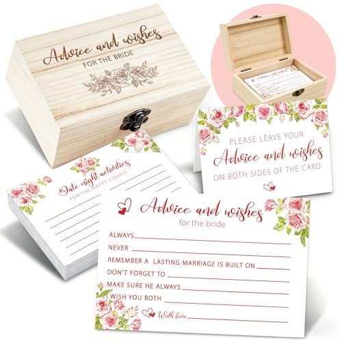 Lebsitey Advice For The Bride Cards 50 Pcs Advice and Wishes Cards Box