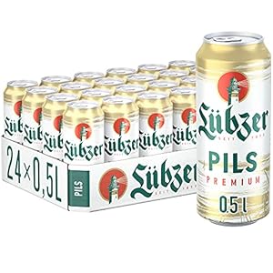 Lübzer Premium Pils 4,9% Vol. Dosenbier | 24 Bierdosen mit einzigartig fein-herber Note | Bierdosen Einweg (24 X 0.5 L)
