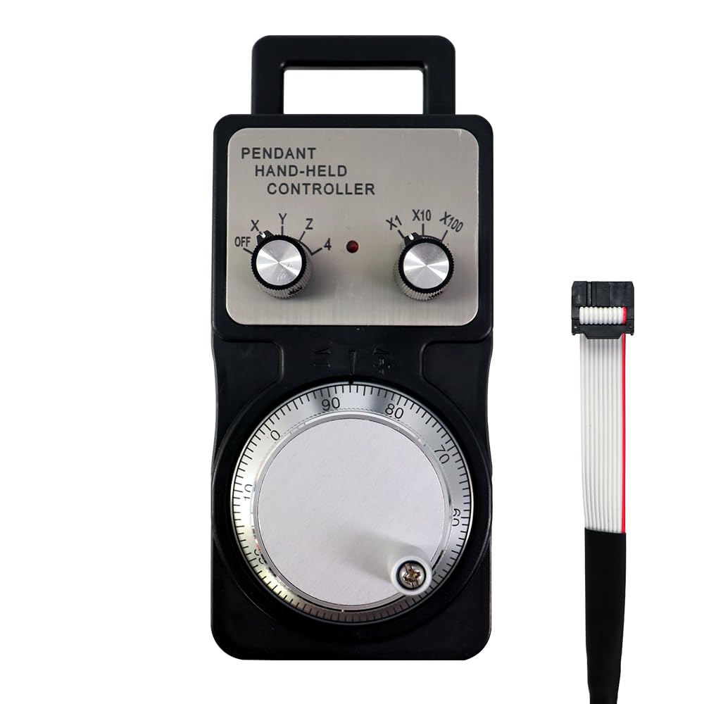Regolatore a volantino a 4 assi con scheda di interfaccia MACH3, sistema di controllo manuale USB CNC pendente per router CNC/fresatura/tornio, encoder ad alta precisione, nessun arresto di emergenza