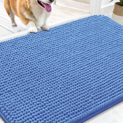 Image of OLANLY Dog Door Mat for Muddy Paws 30x20, Absorbent Chenille Mud Doormat