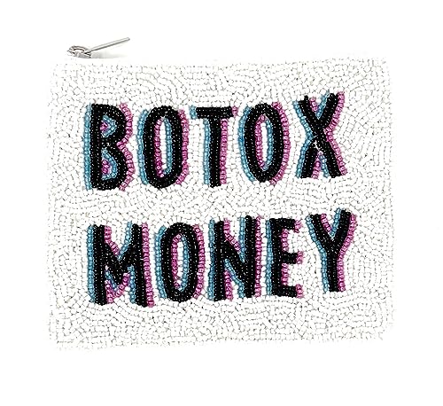 WHITE Bead Coin Purse, Beaded Coin Pouch, Small Wallets for Her, Birthday Gifts, Cute Pouch Purse, Credit Card Wallet Holder