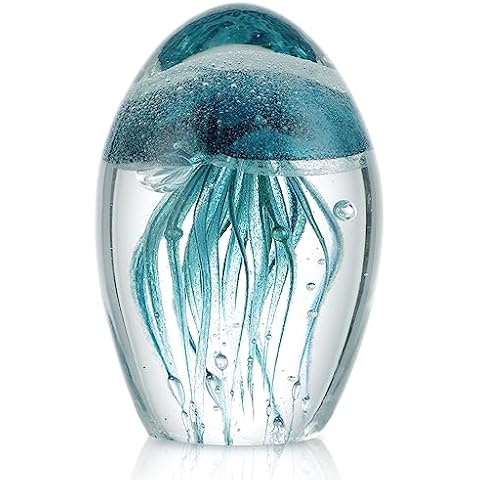 Sanbege Hand Blown Glass Jellyfish Figurine Cover