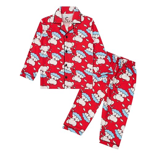 Image of CLAP Kids Cotton Printed Full Sleeves Night Suit
