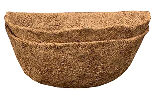 Selections Preformed Half Round Coco Liner for Garden Wall Basket Hayrack Planter (40cm / 16 Inch) - Pack of 2