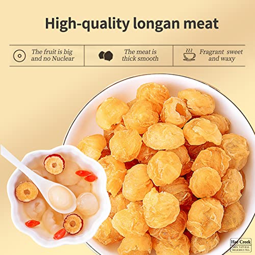 Hee Creek Dried Longan 10oz/280g 100% Natural Longan fruit Meat,No Added Healthy Snack, Chewing And Cooking,Produced In China, 桂圆干 桂圆 龍眼乾