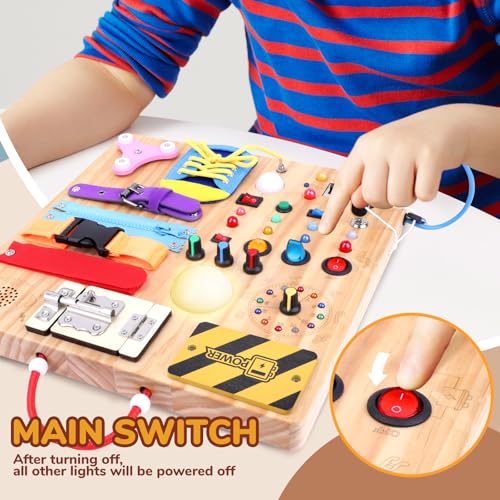 Sumsoltic Busy Board,Montessori Toys for 1-3 Year Old Boys & Girls,Travel Educational Learning Activities for Toddlers,Sensory Toy for Kids with Autism (Busy Board v3) - Thumbnail 7