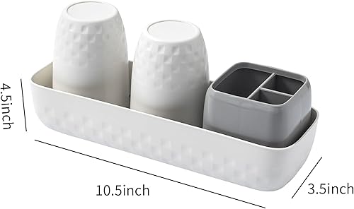 Vista 4 de Soporte para cepillos de dientes para baños, organizador de cepillos de dientes para encimera para almacenamiento de cepillos de dientes, juego