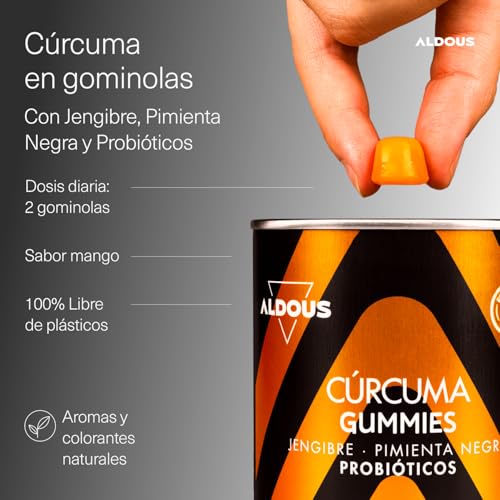Miniatura 2 de Cúrcuma Con Jengibre Y Pimienta Negra Probióticos - 2500 Mg - 120 Gominolas - Sabor Natural A Mango Y Jengibre Picante - Antioxidante Y Antiinflamatorio Natural - Fuente De Curcumina Y Piperina