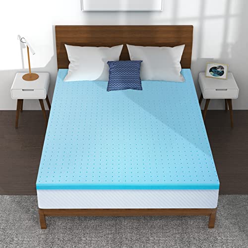Maxzzz 2 Inch Mattress Topper Queen - Cool Gel Memory Foam Mattress Topper Extra Firm Bed Topper, Hard Mattress Topper For Back Pain Relief, Certipur-Us Certified #TOP7
