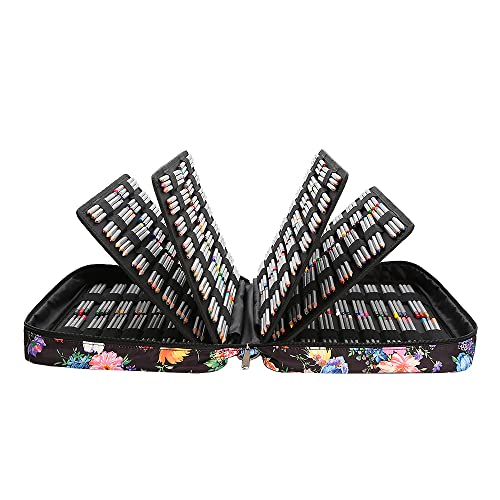 Image of Lbxgap Portable Colored Pencil Case Holds 480 Slots Pencils or 320 to 328 Gel Pens Large Capacity Pencil Organizer with Handle Strap Handy for Colored Pencils & Gel Pen