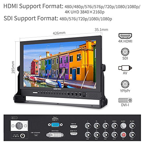 Image of P173-9HSD 17.3 inch Broadcast Studio Video Monitor IPS Full HD 8 Bit 1920x1080 3G SDI 4K HDMI for Professional Live Event Post Production Director Film Camera Field
