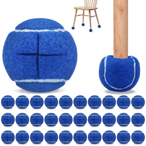 Magicorange 40 Pack Precut Tennis Balls Bulk for Chairs 2.5inch Tennis Ball Chair Leg Covers for Furniture Foot Protection Ball for Classroom (Blue 40 Pack)