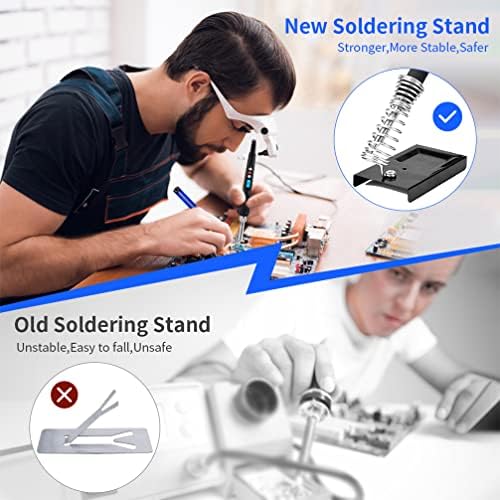Soldering Iron Kit Welding Tools - 60W 240V LCD Screen 180-500 Temperature Adjustable Solder Wire 5 Tips Digital Multimeter Desoldering Pump Stand Wire Cutter Screwdriver 22PCS