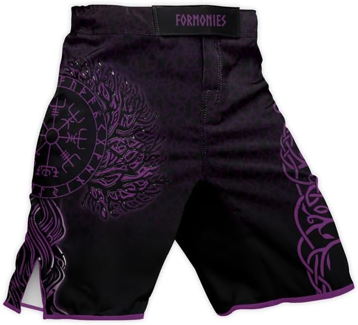 Viking Men's Fight Short MMA BJJ Training No Gi Grappling Shorts Trunks Fight Wear with Drawstring