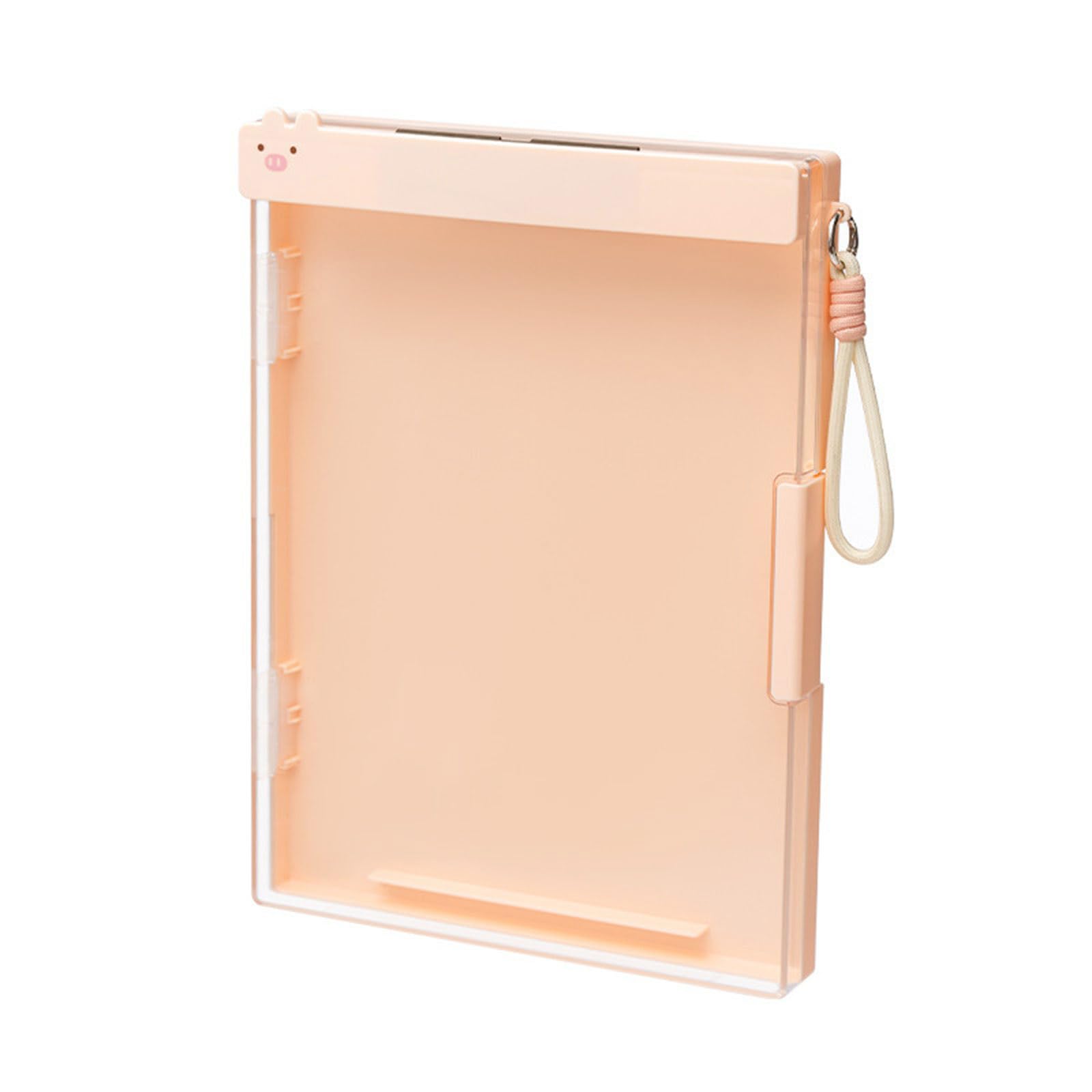 Piceioep Professional Document Organiser Case with Clipboard and Lanyard Double Layer ABS File Storage Box for School Multipurpose ABS Organiser
