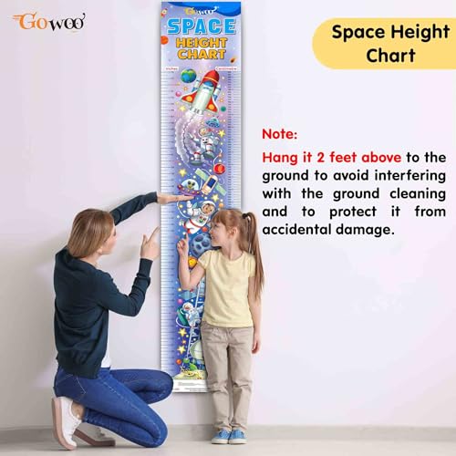 Image of GO WOO Life Cycle Chart and SPACE HEIGHT CHART | Set of 2 charts 1 Educational + 1 Height Chart | Interactive Combo of Life Cycle Chart and Space Height Chart Combo for Young Explorers