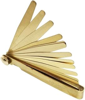 Precision Brass Feeler Gauge Set 0.03-1.0mm, 13 Non-Magnetic Blades for Engine Guitar Gap Measurement