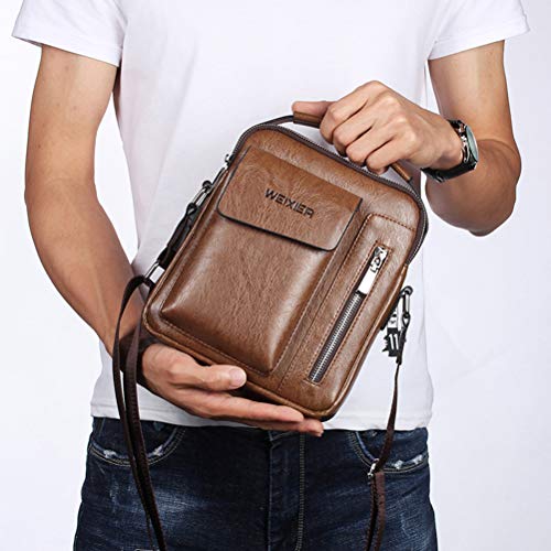 Bolsa de ombro masculina clássica de couro da TENDYCOCOCOCO, bolsa de ombro de rosa, bolsa de armaze