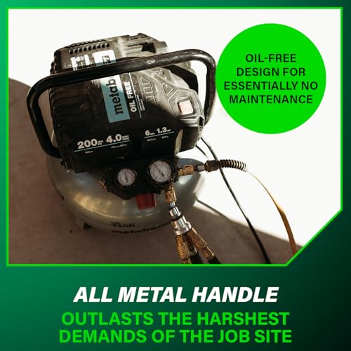 Metabo HPT Air Compressor, THE TANK, Portable Pancake Air Compressor 200 PSI, 6 Gallon Tank, Versatile for Use with Framing, Siding, Finish, Brad or Roofing Nailers, EC914S by Metabo HPT - Image 9