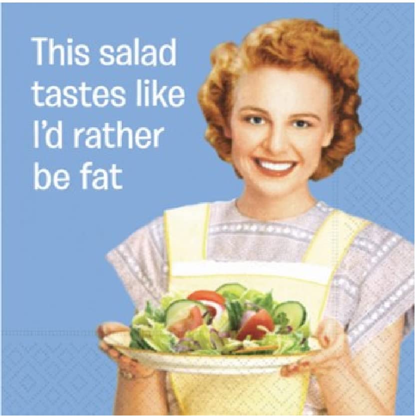 Set of 80 Paper 3-Ply Beverage Funny Cocktail Napkins for Women Snarky Parenting Housekeeping Dieting Bundle (4 Packs of 20-Count Each)