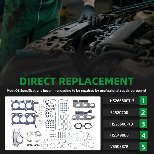 Image of Head Gasket Set, for Ford F-150 15-16, for Expedition 15-17, for Transit-150 250 350 & 350 HD 15-18, for Lincoln Navigator 15-17, 3.7 /3.2 /3.5 /5.0 /2.7L V6 HS26680PT-3 VS50887R(133pcs)