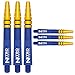 RED DRAGON Nitrotech Intermediate Blue and Gold Dart Stems - 2 Sets per Pack (6 Stems in Total)