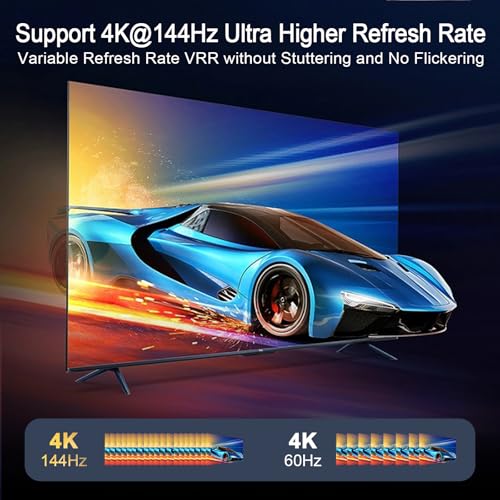 4K 120Hz HDMI 2.1 Switch Umschalter 4x1 eARC Audio Extractor VRR ALLM HDCP2.3 ARC HDR10 CEC SPDIF Optisch und 3.5mm Audio Out,HDMI Switcher 4 IN 1OUT IR Remote Dolby Digital EDID für PS5 Xbox AMD