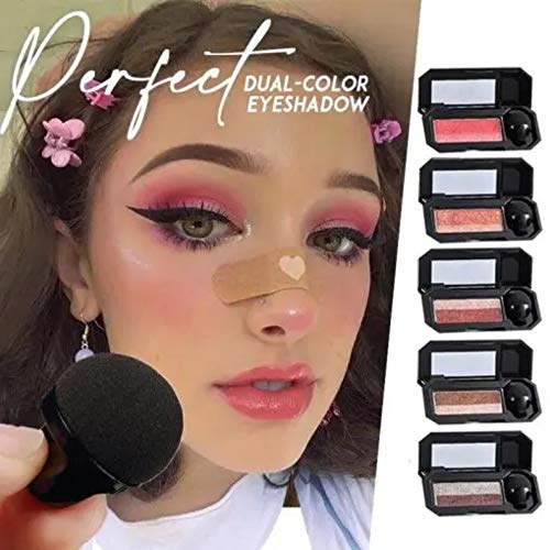 succeedtop Perfect Dual-Color Eyeshadow, Waterproof Eyeshadow, 2 Colors Eyeshadow, One Swipe Eye Shadow, Waterproof Matte Shimmer Glitter Eyeshadow, Only Take 2 Seconds Have a Perfect Eye Shadow (D)