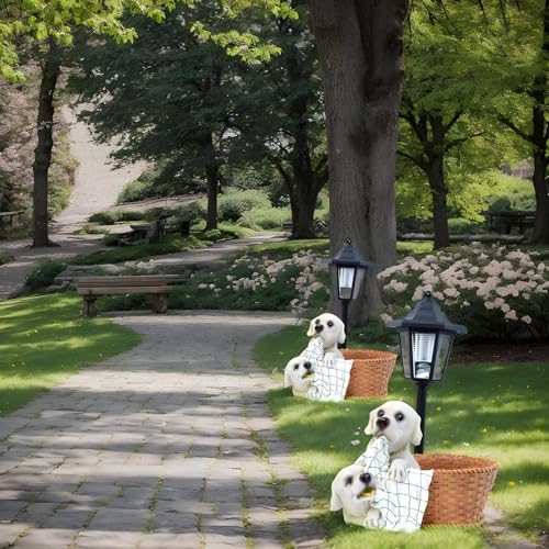 Figurines lumineuses imperméables en résine pour jardin chic - 8