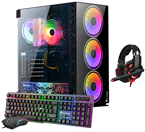 HAJAAN Gaming Desktop Tower Computer PC - AMD Ryzen 5 5000 G-Series 5600G 6-Core Processor 3.90GHz, GeForce RTX 3060 12GB GDDR6, 16GB DDR4 RAM, 512GB SSD, Gaming Headset, Wi-Fi Ready, Windows 11 Pro