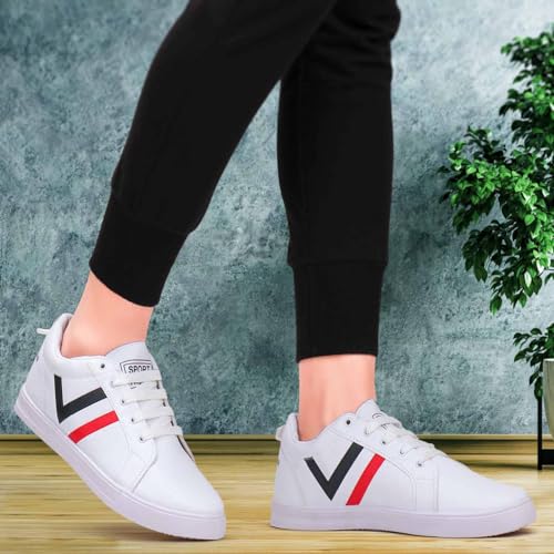 Image of Generic Trendy Men's Sneaker Casual White Shoes (8 UK, Medium Width) - Sports, Walking, Running, Gym - Autumn, Spring