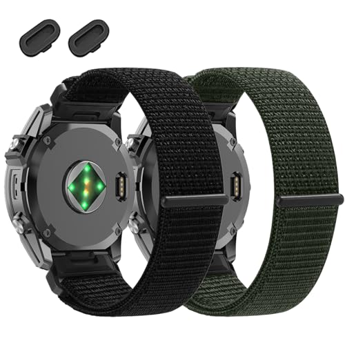 Bracelet nylon 26mm anti irritation pour montre Garmin Tactix 8 et Fenix 7X