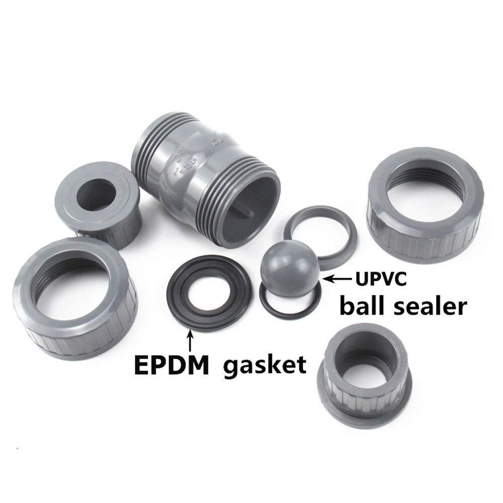 Válvula de retención de UPVC de 20-63 mm con Doble unión y válvula antirretorno for Evitar el reflujo en tuberías de Agua.(DN25)