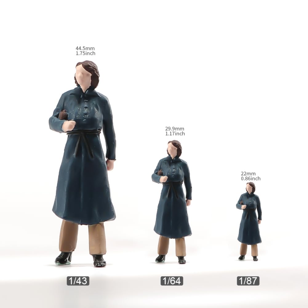 DEZARO 1:43 Figurine à l'échelle peinte à la main - Petites personnes en résine - Figurines de diorama - Accessoires de scène pour véhicules de voiture (Leaning Car Beauty Face Painted