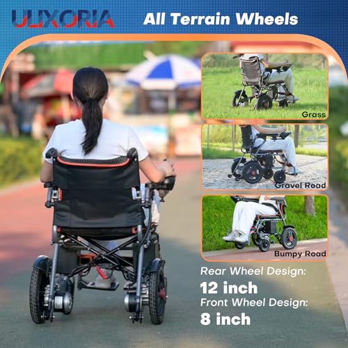 Image of Foldable Electric Wheelchair for Adults,66lbs Sturdy Steel Power Chair with SOS Alert & Mute Button, 9Miles Range, All-Terrain Dual Motor Motorized Mobility Scooter with Electromagnetic Brake