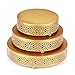 VILAVITA 3-Piece Cake Stand Set Round Metal Cake Stands Dessert Display Cupcake Stands, Gold