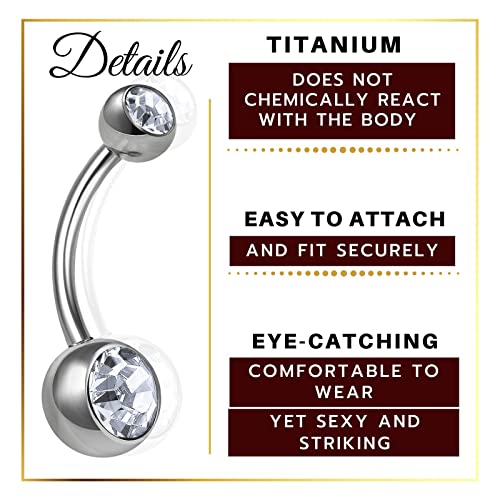 3Pcs Titanium G23 14G 5/16 8Mm Body Belly Ring Piercing Jewelry Lobe 8Mm 5Mm Clear Peridot Blue Zircon Crystal Ball M12238 #TOP2