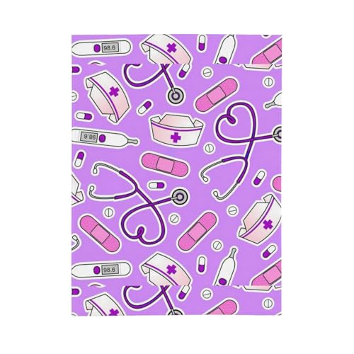 Couverture douce de camping et canapé violette à motif infirmière - 3