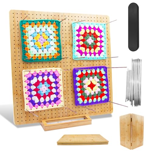 Yudlto Large 15.5' Foldable Crochet Blocking Board Granny Square
