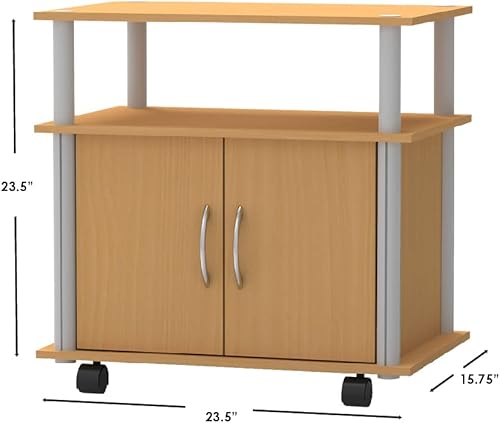 Miniatura 7 de Home Basics SS42096 - Soporte rodante para TV con gabinete, 23.6 x 15.75 x 23.6 pulgadas, madera natural