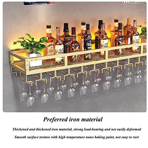 Estantes flotantes con estante LED para vino, soporte multifuncional para botellas de pared para decoración del hogar, bar y comedor