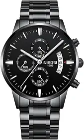 Relógio Nibosi Masculino De Pulso 2309 Aço Inoxidável Cronógrafo Ponteiros Pequenos Funcionais Estojo Original