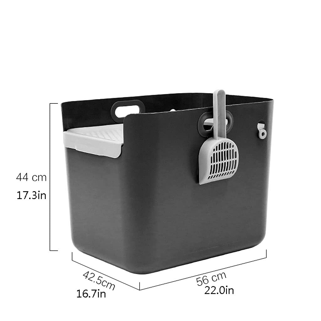Cajas de Arena Clamshell Cable Capa Caja DE Lacker Super Grande Semi-COMPRESTORIO Space Top-INTERMENTE con EL Inicio DE ARENAJE con LA Pala Arenero ​Gatos (Color : Gray)